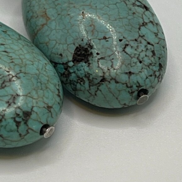 925 Sterling Silver Dangle Earrings With Turquoise Beads – Southwestern Boho Sty - Picture 6 of 9